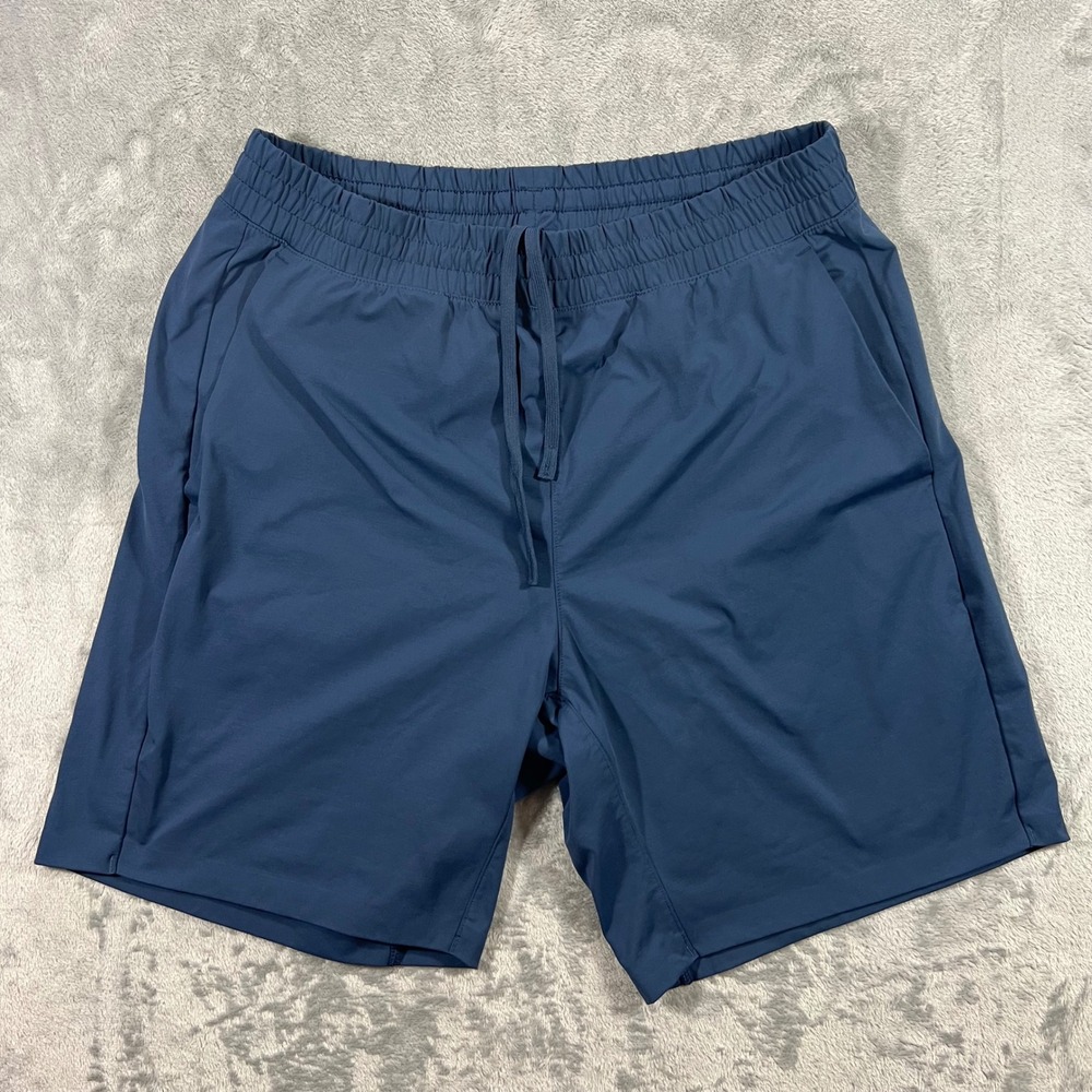 UNIQLO Ultra Stretch Active Shorts Mens M Blue Excellent Zipper Pocket 465207